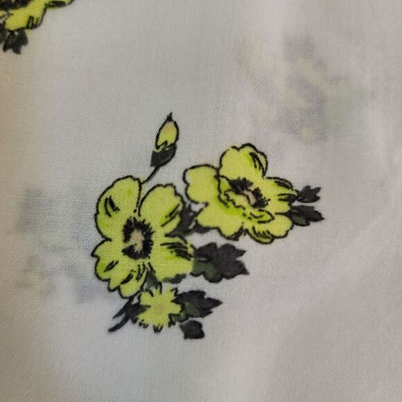 Top old navy womens small so soft neon lime floral cream cap sleeve tropical - Picture 3 of 6